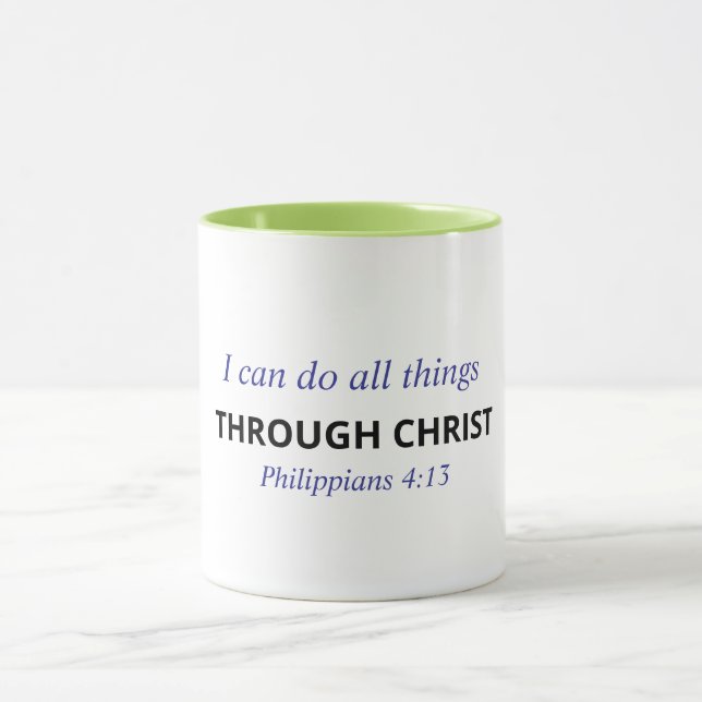 Taza con versículo bíblico cristiano - Filipenses  (Centro)