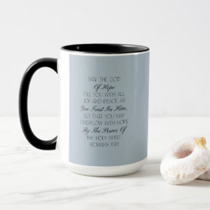 Taza con versículo de esperanza de la Biblia Roman