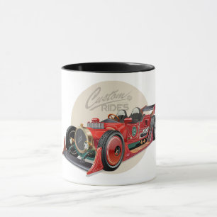 Taza concepto de coche de carrera retro personalizado