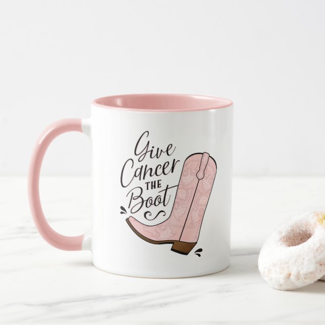 Taza Concienciar al cáncer de mama de origen (Con donut)