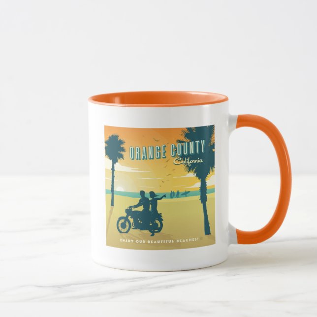 Taza Condado de naranja, playas de California (Derecha)