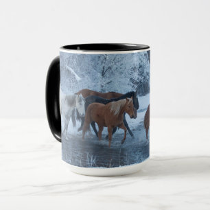 Taza Conducción de caballos en invierno