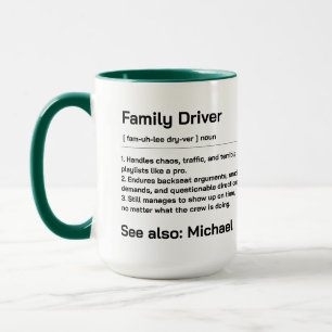 Taza Conductor Personalizado de la Familia   Conducción