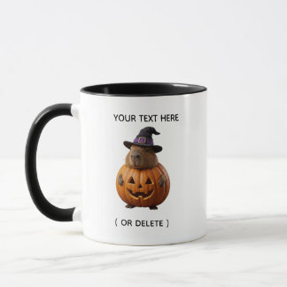 Taza Conejillo de Indias Lindo con Disfraz de Calabaza