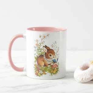 Taza Conejito de pascua lindo de la primavera del