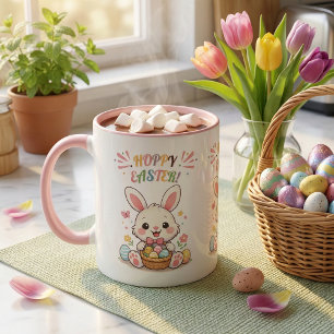 Taza Conejito de Pascua lindo y saltarín