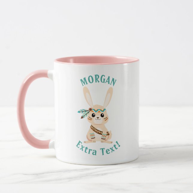 Taza Conejito indio, nombre y mensaje personalizados (Izquierda)