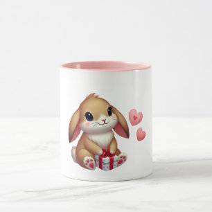 Taza Conejito lindo del día de San Valentín 