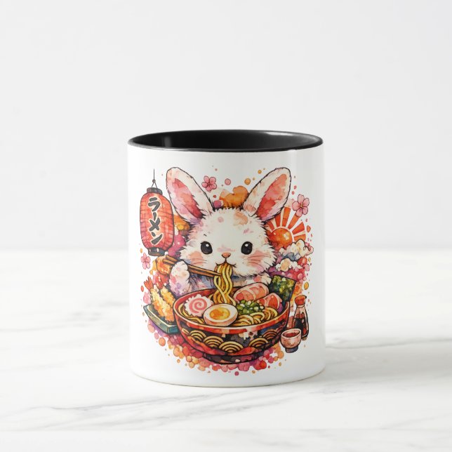 Taza Conejo Comiendo Ramen (Centro)
