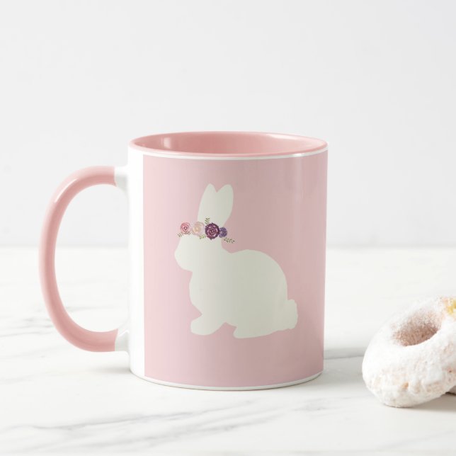 Taza Conejo con Corona de Flor (Con donut)