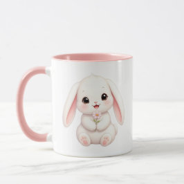 Taza Conejo con Flor Rosa