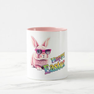 Taza Conejo con gafas de sol Feliz Año Pascua