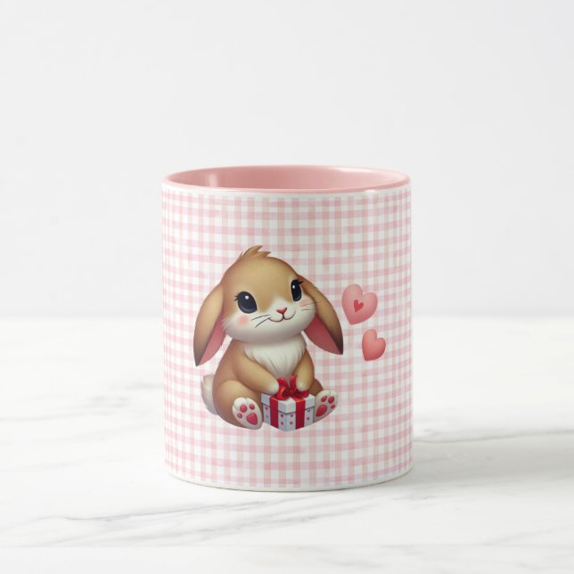 Taza Conejo de conejo El día de San Valentín (Centro)