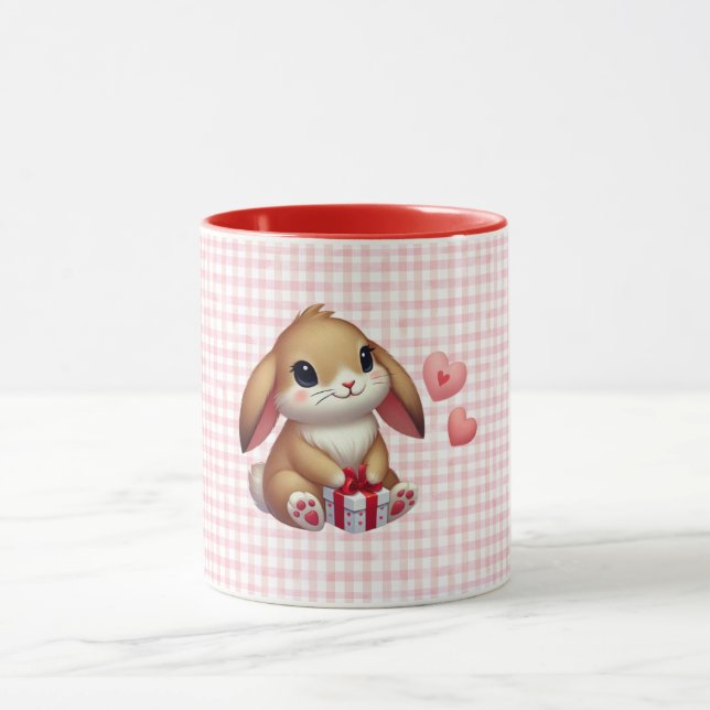 Taza Conejo de conejo El día de San Valentín (Centro)