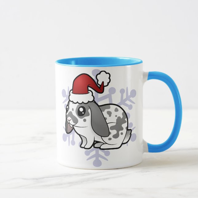 Taza Conejo de Navidad (oreja caída pelo liso) (Derecha)