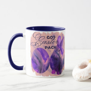 Taza Conejo De Pascua Azul Y Huevo Pintado