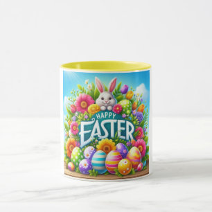 Taza Conejo de primavera/Semana Santa con huevo