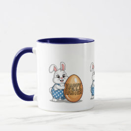 Taza Conejo Feliz de Pascua de lunares