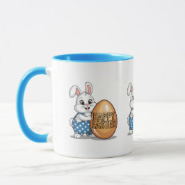 Taza Conejo Feliz de Pascua de lunares