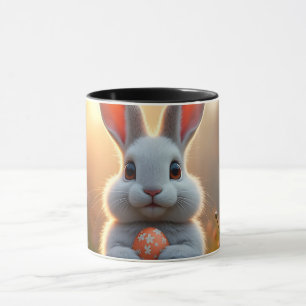 Taza Conejo feliz de Pascua en la magia de la primavera