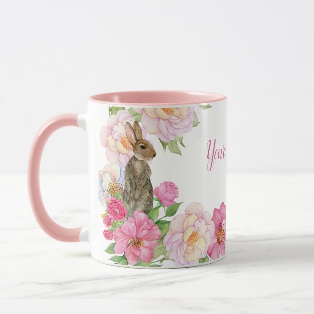 Taza Conejo floral rosado (Izquierda)