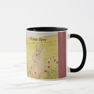 Taza Conejo lindo, wildflowers