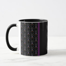 Taza Conejo negro lindo con alma arcoiris chakra