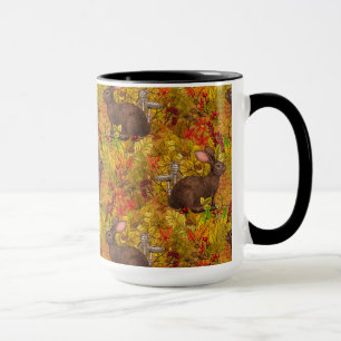 Taza Conejo otoñal en ocre