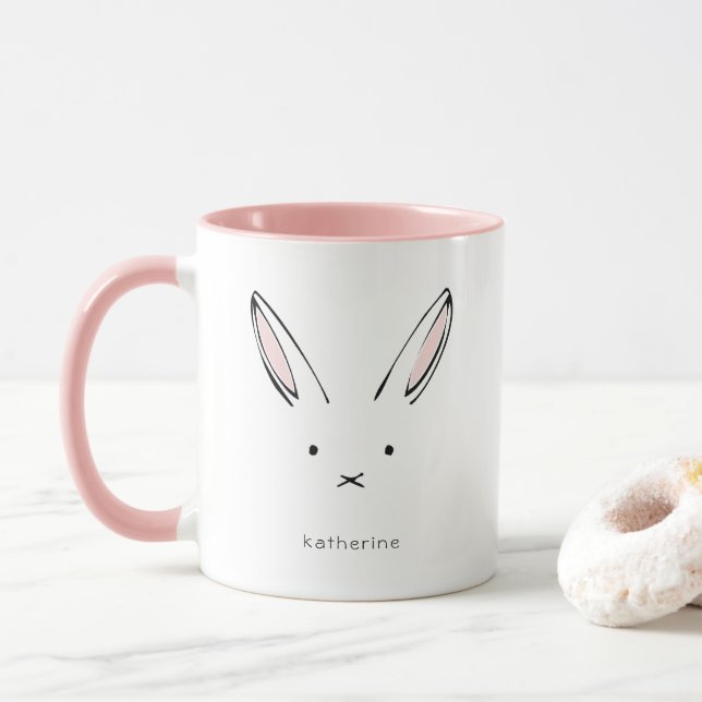 Taza Conejo simple y personalizado (Con donut)