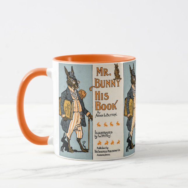 Taza Conejo Vintage con libro - profesor, estudiante (Izquierda)