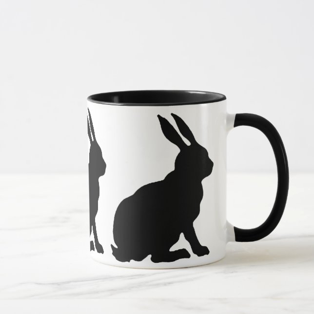 Taza Conejos de silueta negra (Derecha)