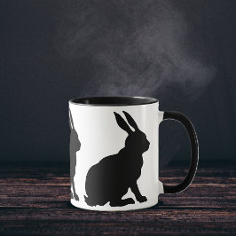 Taza Conejos Silueta Negra