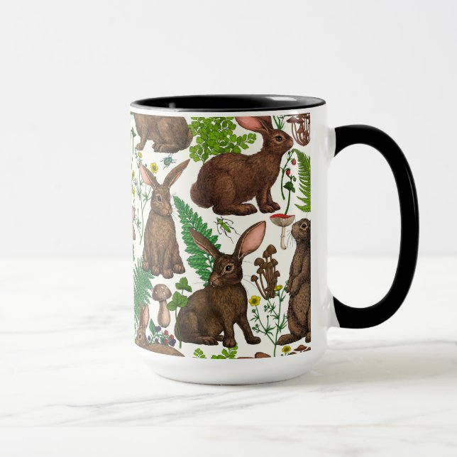 Taza Conejos y flora de los bosques 4 (Derecha)