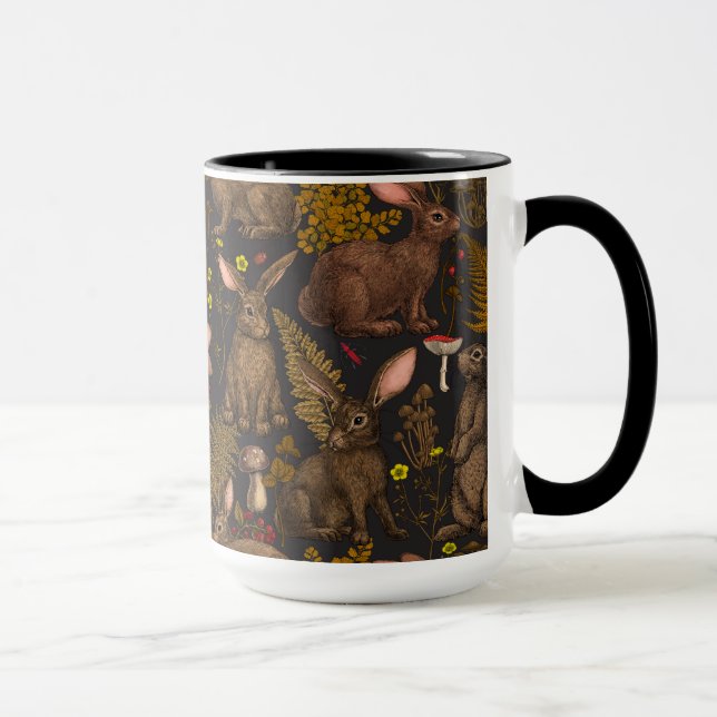 Taza Conejos y flora silvestre 3 Mug (Derecha)
