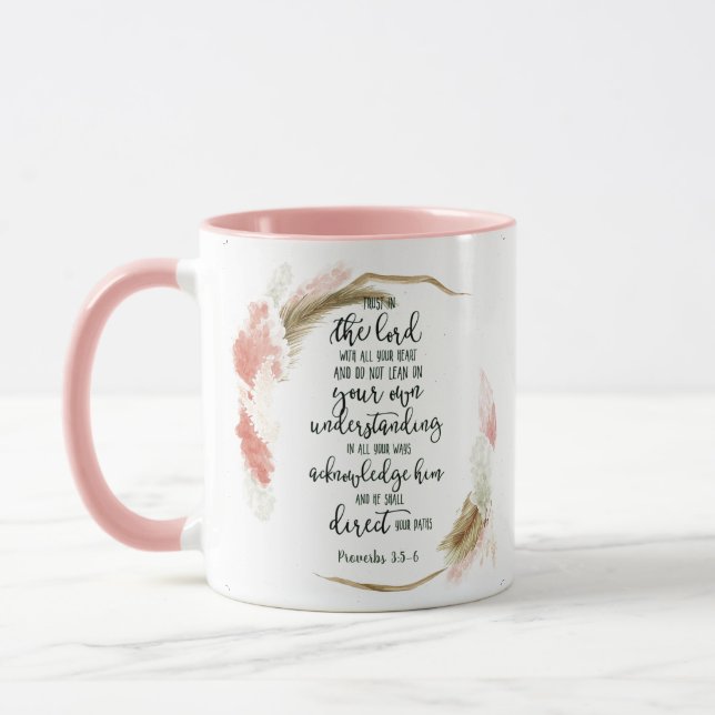 Taza Confía en el Señor floral   (Izquierda)