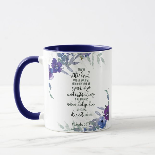 Taza Confía en el Señor floral   (Izquierda)
