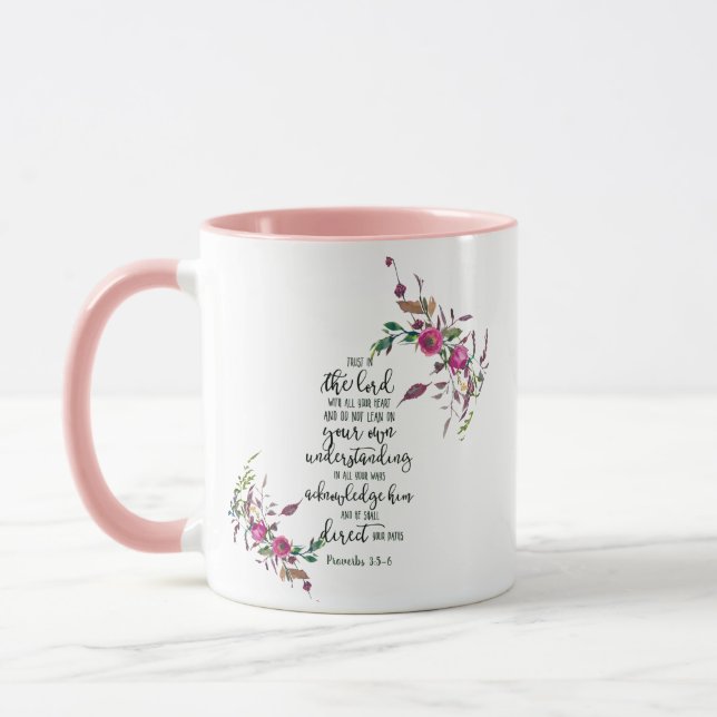 Taza Confía en el Señor floral   (Izquierda)