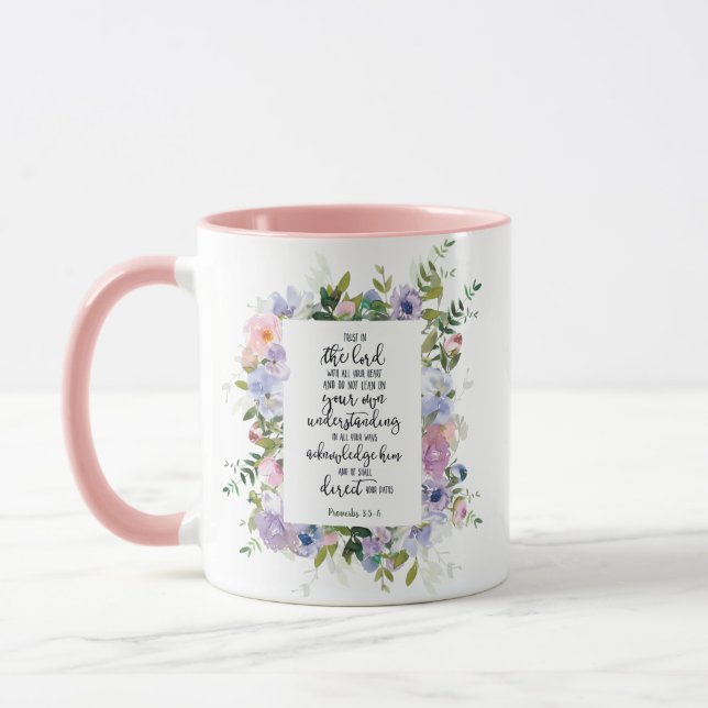 Taza Confía en el Señor floral (Izquierda)