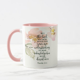 Taza Confía en el Señor floral  