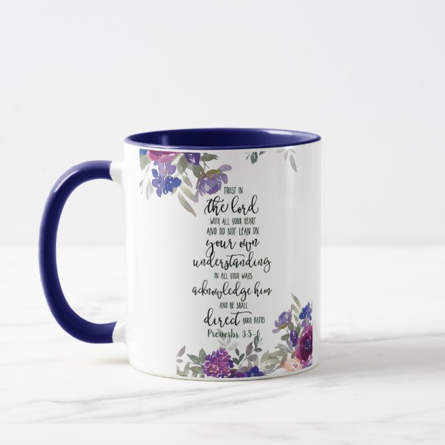 Taza Confía en el Señor floral   (Izquierda)