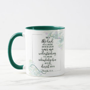 Taza Confía en el Señor floral  