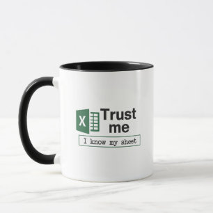 Taza Confía En Mí Conozco Mi Hoja Pun de Hoja de Cálcul
