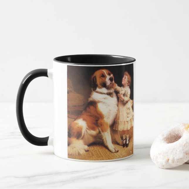 Taza Confianza de Charles Burton Barber, Perro de San B (Con donut)