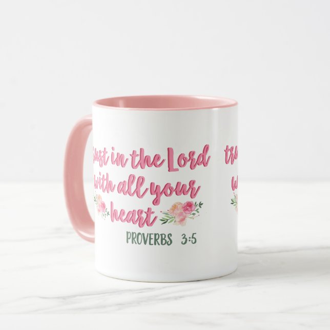 Taza Confianza en el Señor Proverbio // Verso de la Bib (Anverso izquierdo)