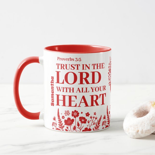 Taza Confianza personalizada en el regalo cristiano del (Con donut)