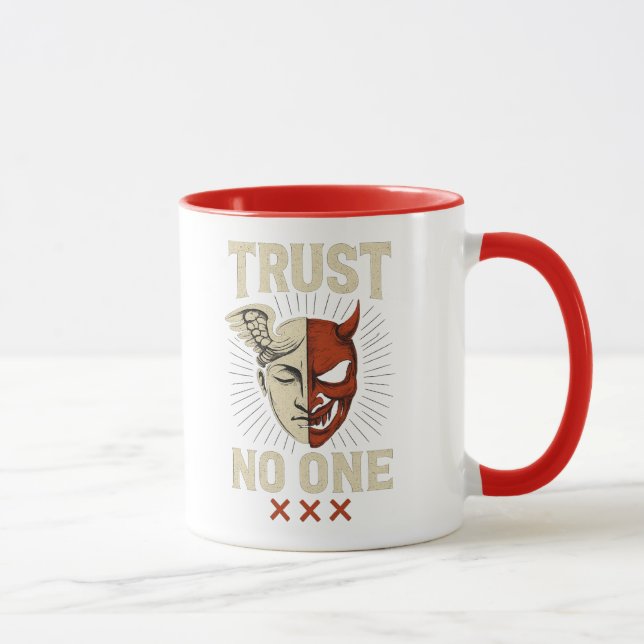 Taza CONFIAR EN NADIE - Angel & Demon Mug (Derecha)
