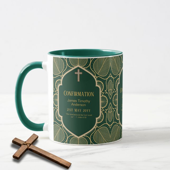 Taza CONFIRMACIÓN para adultos regalo de oro azul hombr (Subido por el creador)