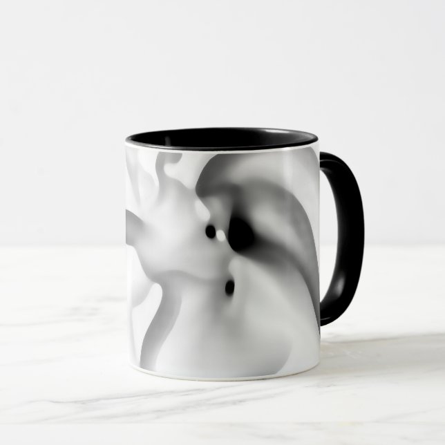 Taza Congelado: Gris abstracto, blanco y negro (Anverso derecho)