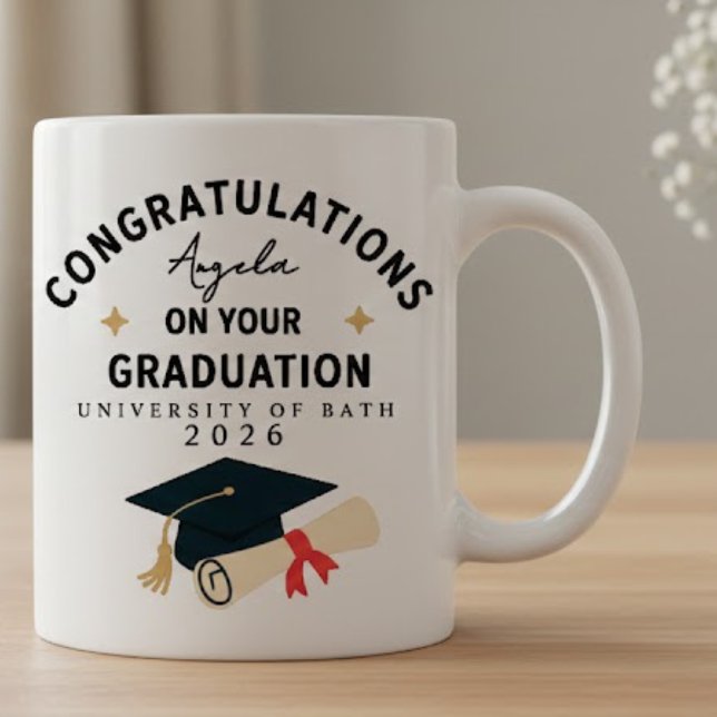 Taza Congratulations Graduation Name University Year  (Subido por el creador)