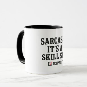 Taza Conjunto de Habilidades de Sarcasmo Tipografía Exp